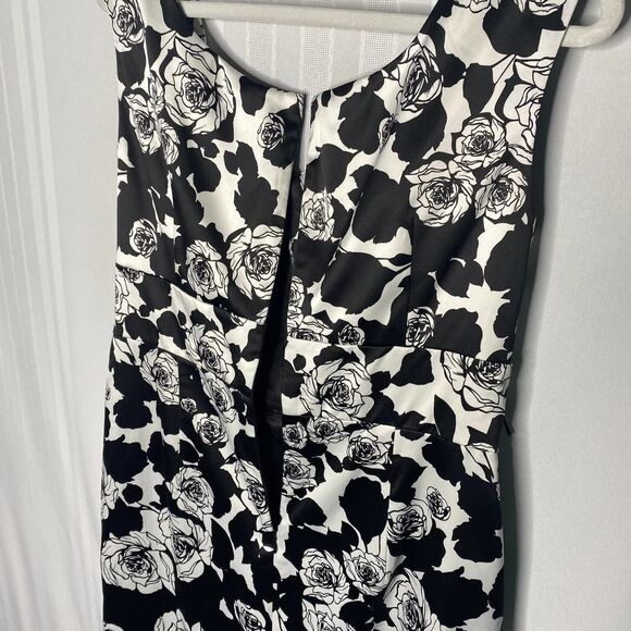 White House Black Market Sleeveless Floral Dress Size 10 Cocktail Sweetheart - Picture 9 of 13